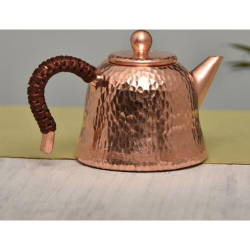 Water Jug Decanter For Water Handmade 200cc Copper Thickened Small Cha Pot Tilting Kettle With Handle Hammering Process