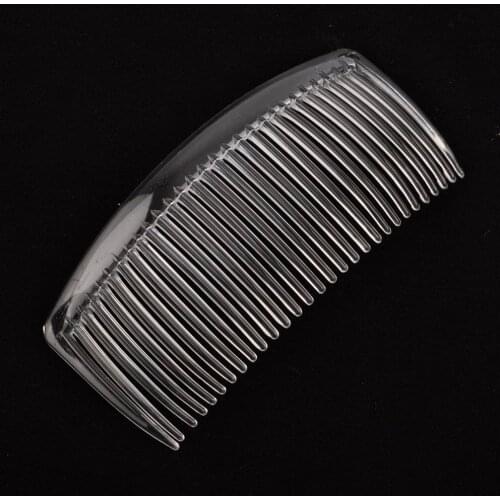 100 10.5x5cm handmade comb 29 tooth plastic headwear hair accessories women transparent white clear plastic hair comb findings