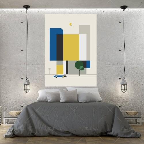 Bauhaus illustration, Bauhaus poster, wall art, downloadable print, digital prints, color block poster