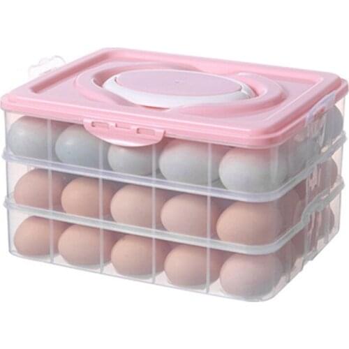Egg Carton Transparent Plastic Anti-Collision Multi-Layer Fresh-Keeping Household Sealed Portable Egg Carton