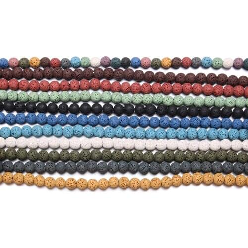 Fashion Natural Stone Volcanics Round Beads For DIY Jewelry Making Needlework Beads Diy Bracelets 10 8 6 mm Size