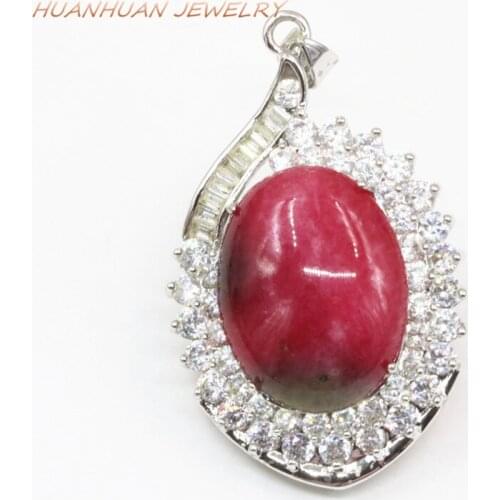 Fashion Jades Pendant Stainless Steel 29x46mm Geometric Crystal Natural Stone Chalcedony Necklace Pendants Women Jewelry B3318