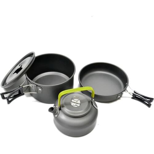 New Cookware Camping Hiking Picnic Cooking Pot Bowl Set Aluminum Durable Outdoor Picnic Pot Cooker