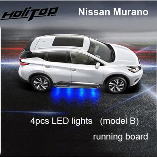 Newest LED running board side step bar for Nissan Murano 2015-2020, with blue light,luxurious design,ISO9001 quality,load 300kg