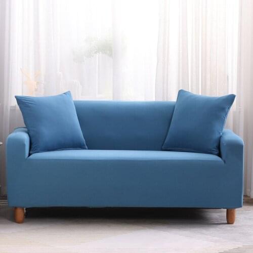 Solid Color Sofa Covers for Living Room Polyester Modern Elastic Corner Couch Cover Slipcovers Chair Protector 1/2/3/4 Seater