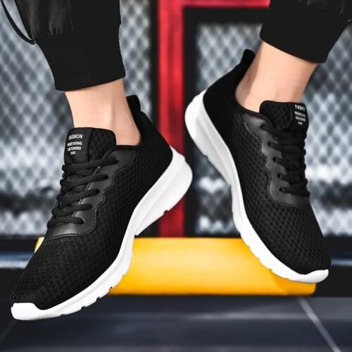 Casuales shoe sale leather for black 2020 de breathable Breathable zapatos shockproof informales summer solid causal work sport