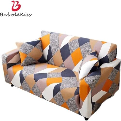 Bubble Kiss Slip-Resistant Sofa Cover Home Furniture Protector Elastic Plaid Pattern Living Room Decor All-inclusive Sofa Covers