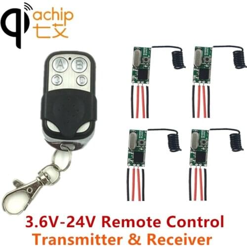 QIACHIP 433MHz Remote Control Switch DC 5V 12V Mini LED Light Receiver Relay with Transmitter Remote Control Smart Home