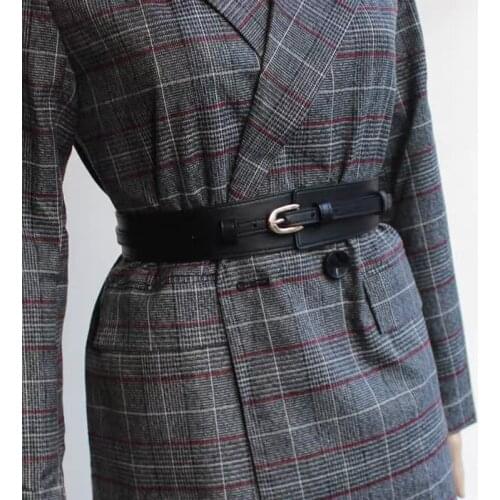 Luxury Ladies Wide Belt Elastic Vintage Buckle Leather Wide Fashion Wild Pin Buckle Womens Belt Waist Seal Belt Luxury