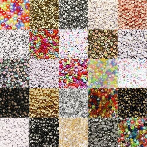 Mixed Letter Acrylic Luminous Beads Digital Alphabet Heart Beads Round Spacer Beads For Jewelry Making Diy Handmade Bracelet