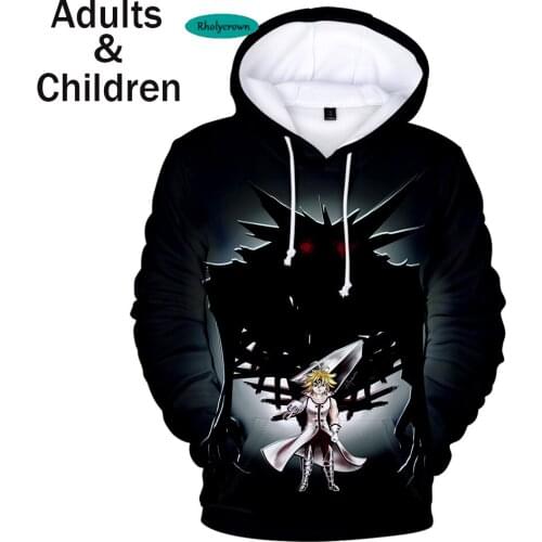 3D Hoodies Men Tops Print Comic The Seven Deadly Sins Sweatshirts Women Hip Hop Children Hooded Hot Autumn boys girls Hoodie