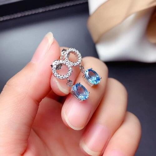 Topaz Ring Natural And Real Topaz Earring 925 sterling silver Fine jewelry Topaz Earring