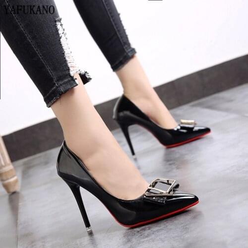 Fashion Sexy Womens Pumps 10CM Pointed Toe Shallow Mouth High Heels 2020 New Office Black Womens Singles Shoes