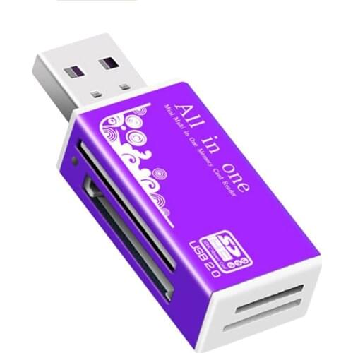 USB 2.0 Multifunctional Card Reader Micro-SD/TF/CT/MS/SDHC/MMC Memory 4 in 1 Card Reader Adapter for laptop computer