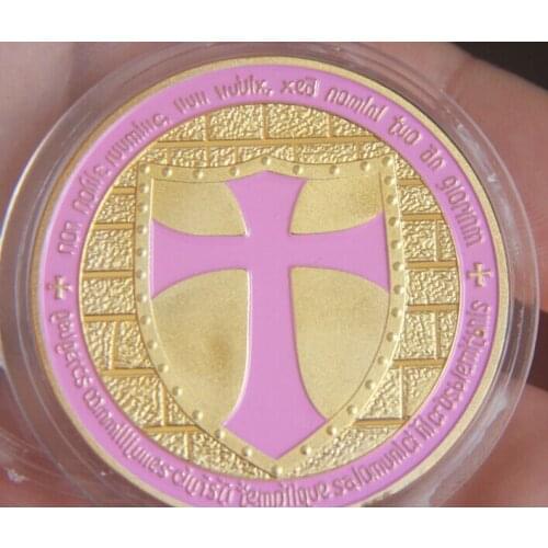 Pink cross Metal Coin Plated Commemorative Coin Badge medal for collection Arts Gifts Souvenir