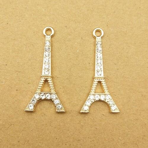 10pcs 14x32mm crystal tower charm for jewelry making earring pendant bracelet necklace charms diy design charms