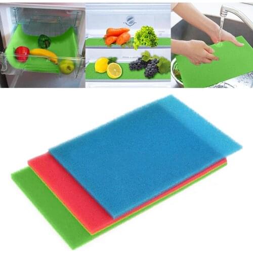 4Pcs Vegetable Fruit Food Fresh Keeping Mats Refrigerator Drawer Sponge Pads