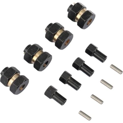 4Pcs Metal Brass Extended 7mm Hex Wheel Hubs Adapter for 1/24 RC Crawler Car Axial SCX24 90081 AXI00001 Upgrade Parts