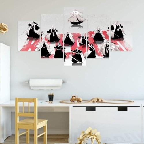 5 Piece Wall Art Canvas Anime Manga Grim Reaper Figure Posters Modern Home Living Room & Bedroom The Wall Decoration Paintings