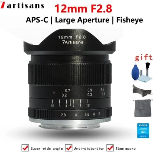 7artisans 12mm f2.8 Ultra Wide Angle Lens for Canon EOSM Fuji FX M43 E-mount APS-C Mirrorless Cameras A6500 A6300 XT2 Lens