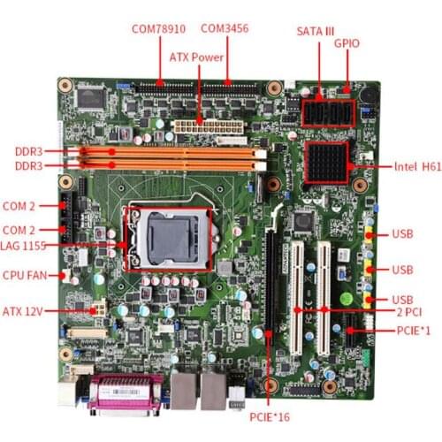 AIMB-501G2 New Micro ATX Motherboard AIMB-501 For Intel® LGA1155 Core™ i7/i5/i3 Mainboard AIMB-501G2-KSA2E with 2*VGA, 10*COM