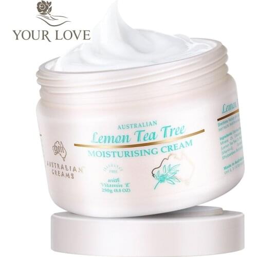 Australian GM LEMON Tea Tree Oil Cream Face Neck Cream Body Lotion Moisturizing Cream for Dry Sensitive Skin Soften Soothes Skin