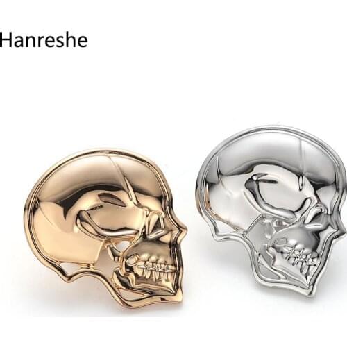 Personality Trend Skull Bone Brooch Pin Gold Silver Color Medical Badge For Doctor Nurse Hospital Lapel Backpack Pins Jewelry