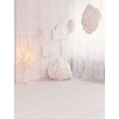 Children Photo Background White Interior Curtains Photography Backdrops for Photo Studio Children Kids Photo Shoot Photophone 3D