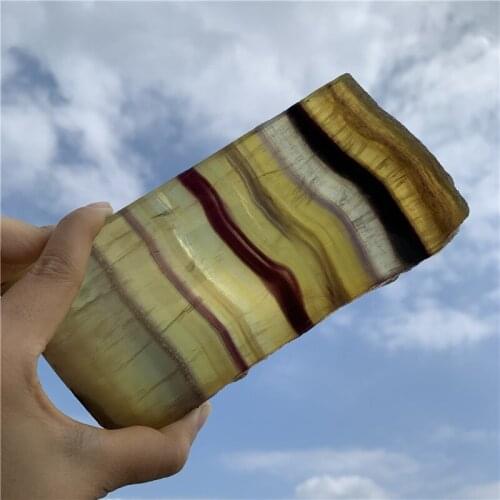 Hot sale large size Natural yellow fluorite polished slice reiki healing crystals coasters and placemats for home decor