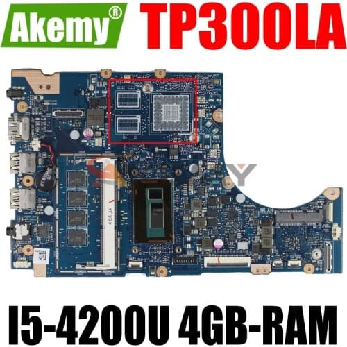 AKEMY TP300LA_MB LaptopMotherboard For ASUS Transformer Book Flip TP300LA TP300LD TP300L Original Mainboard 4GB-RAM I5-4200U UMA