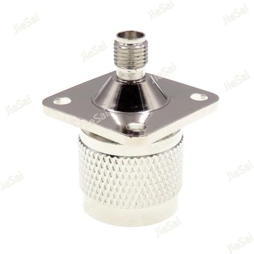 N/SMA-JKF N Male Jack To SMA Female Plug 4 Hole Flange 25mm Panel Mount Connector Adapter
