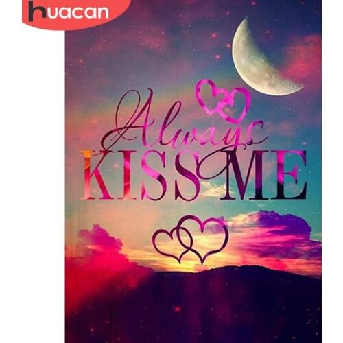 HUACAN Diamond Painting Kit Text Scenery Full Square/round Diamond Mosaic Embroidery Fantasy Color Landscape Home Decor