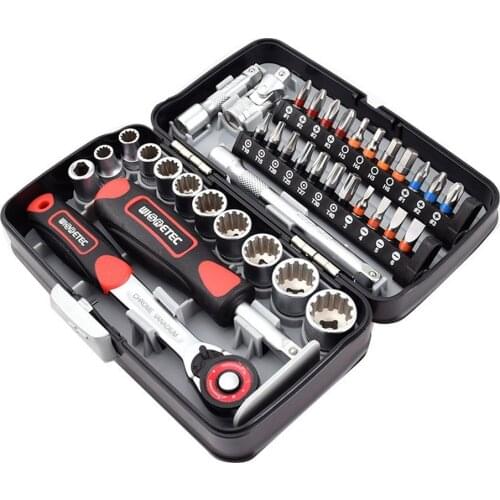 38pcs Mini Ratchet Wrench Set 1/4" Socket Wrench Screw Bits Set Tools Kit Bike Maintenance Repair Hand Tool
