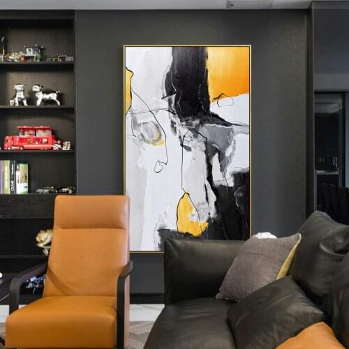 Wall Pictures for Living Room Bedroom Home Decor Modern Abstract Gold Foil Lines Canvas Poster Colorful Wall Art Paintings Print