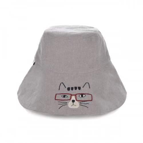 2021 New Summer Cotton Sun Hat Lovely Cat Embroider Bucket Hats
