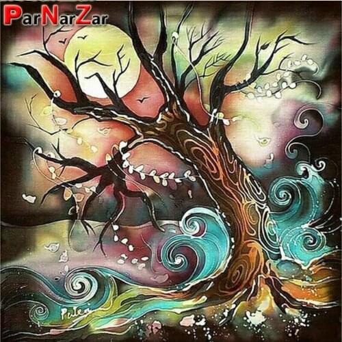 ParNarZar Full Square/Round Colorful Tree 5D DIY Cross Stitch Diamond Mosaic Gift Diamond Embroidery Full Display Home Decor