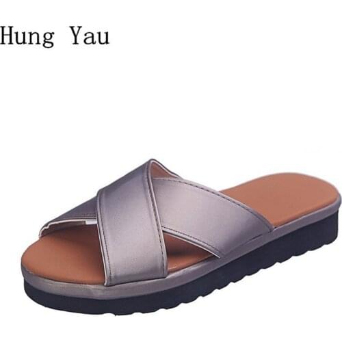 Women Sandals Flip Flops Slippers Flats Shoes Summer Fashion Platform Wedges Slides Beautiful Lady Casual Female Plus Size 35-43