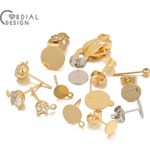 Cordial Design Earring Settings/Hand Made/DIY Accessories/Genuine Gold Plating/Earrings Stud/Jewelry Findings & Components