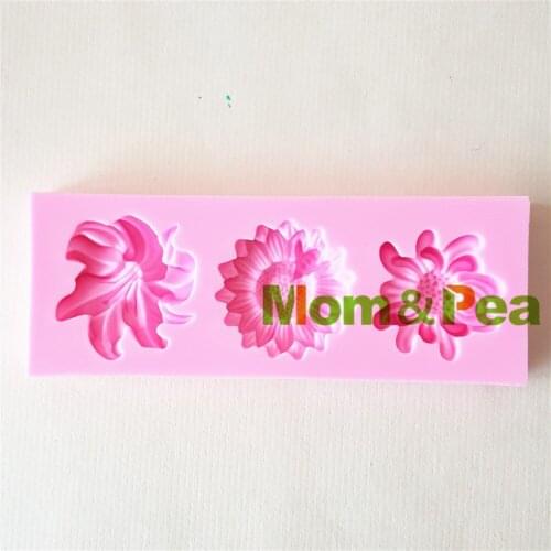 Mom&Pea 1352 Free Shipping Flower Silicone Mold Cake Decoration Fondant Cake 3D Mold Food Grade
