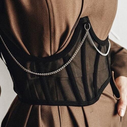 Spring and summer trend new style commuter slim fit belt type waist seal chain chest support waist