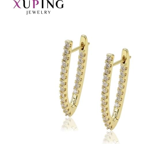 Xuping Jewelry Hoop Earrings Synthetic Cubic Zirconia Vintage for Women 97445