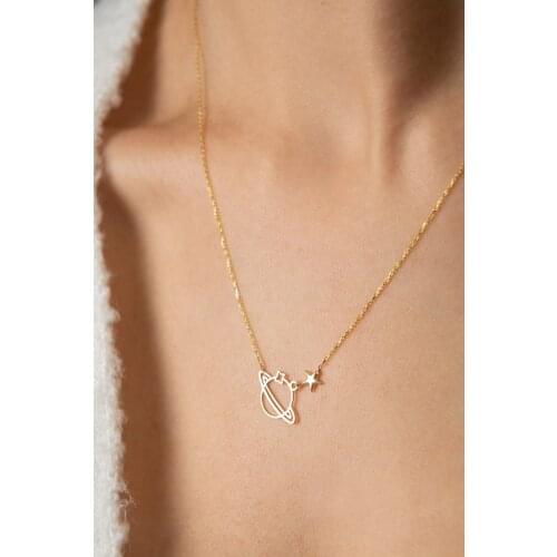 Womens 14 Sterling Plated Planet Pattern 925 Sterling Silver Necklace