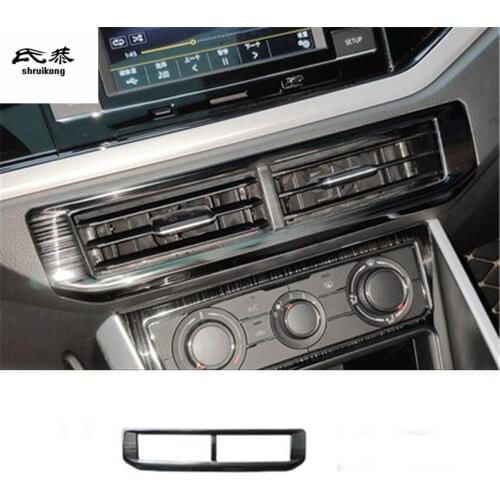 1pc stainless steel Central control air conditioning outlet decoration cover for 2017-2019 Volkswagen VW POLO AW1 BZ1