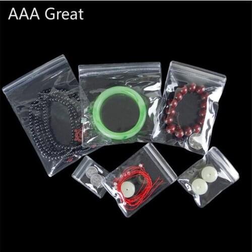 100pcs/Lot Clear Zip Lock Resealable Anti-oxidation Necklace Rings Grocery Storage Package Pouch Self Seal PVC Jewelry Pack Bags