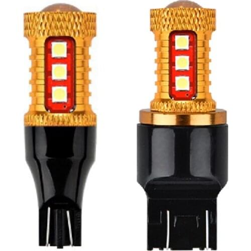 2PCS T15 921 W16W WY16W T20 7440 7443 Car LED Turn Signal Light Auto Brake Reverse Tail Lamp Bulb 3030 15SMD White DC 12V