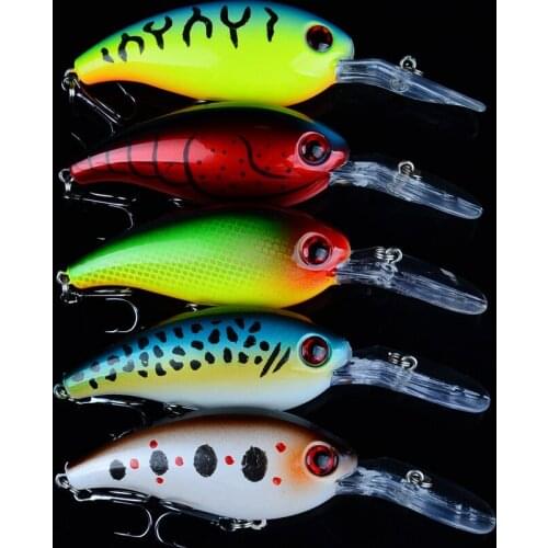 5pcs 3D Eyes Fishing Lure 10cm/14g High Quality Artificial Hard Bait Bass Crankbait 5 Colors Available Fishing Tackle