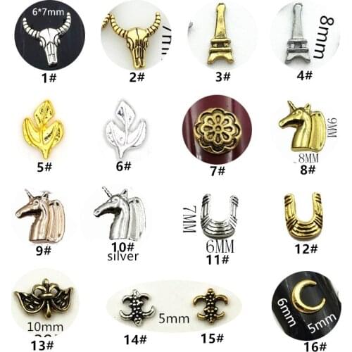 50pcs/pack Japan 3D Nail Art Decorations Metal Nail Accessories Alloy Moon Tower Nail Parts DIY Charm Alloy Nail Supplies