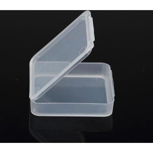 50pcs inside 5*5*0.8cm Transparent storage box plastic box white tool box screw box hardware parts box thickened with cover