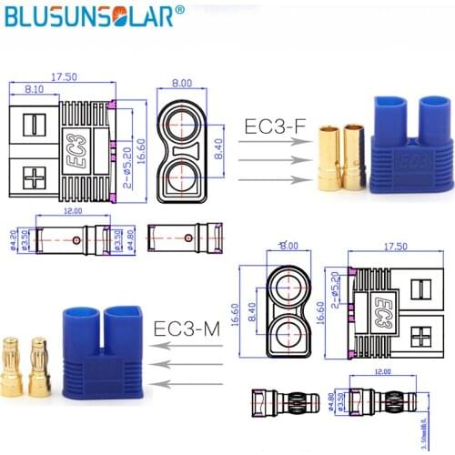500 pairs / lot EC3 Banana Plug Female Male Bullet Connector with Housing For RC ESC LIPO Battery DZ0100