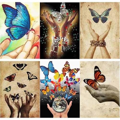5D DIY Diamond Painting Butterfly Diamond Embroidery Animal Scenery Cross Stitch Full Square Round Drill Home Decor Manual Gift